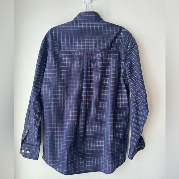 Haggar Forever New long sleeve button up plaid shirt men’s size medium - Picture 9 of 9